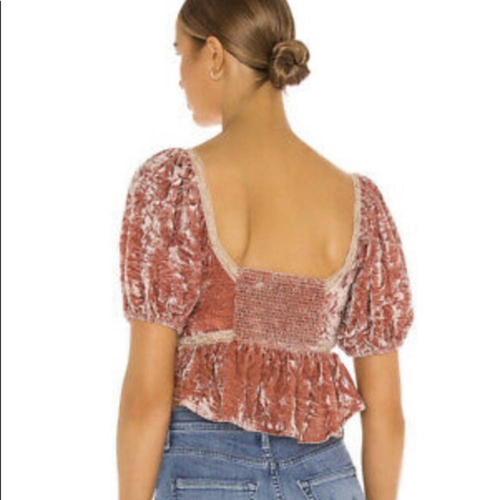 Free People Pink Velvet Yours Truly Mauve Crop Top - Picture 2 of 10
